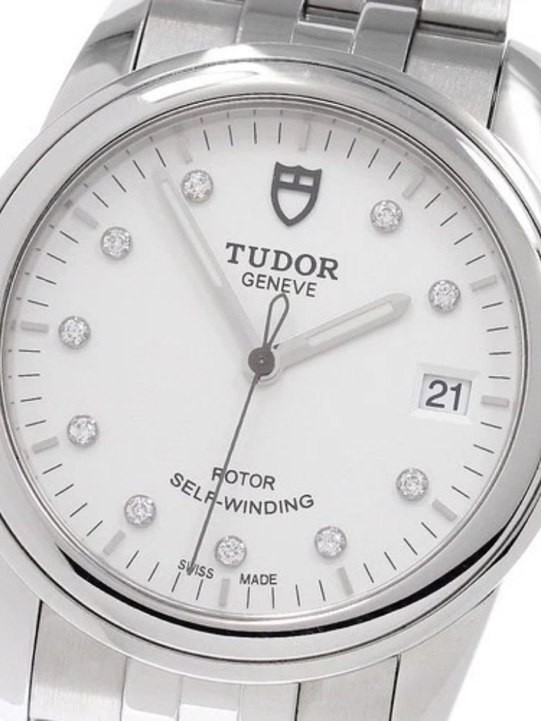 Tudor Glamour 55000 Date 10p Diamond Silver Dial Automatic Mens Watch968885
